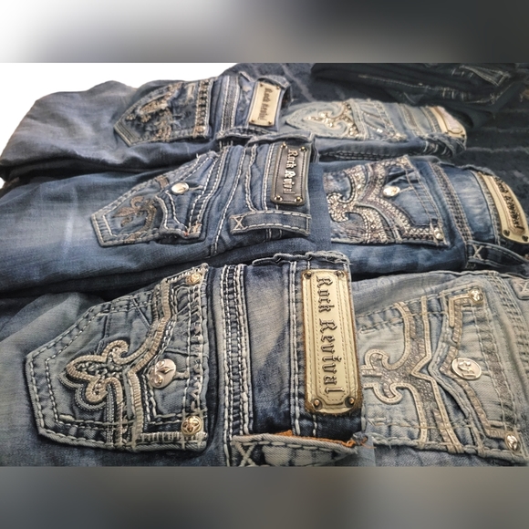 ☆READ.ME☆ Rock Revival Jeans Lot - Picture 2 of 15